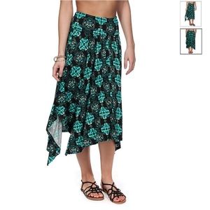 Juniors Empyre Joelle Mint and Black Tribal Skirt NWT